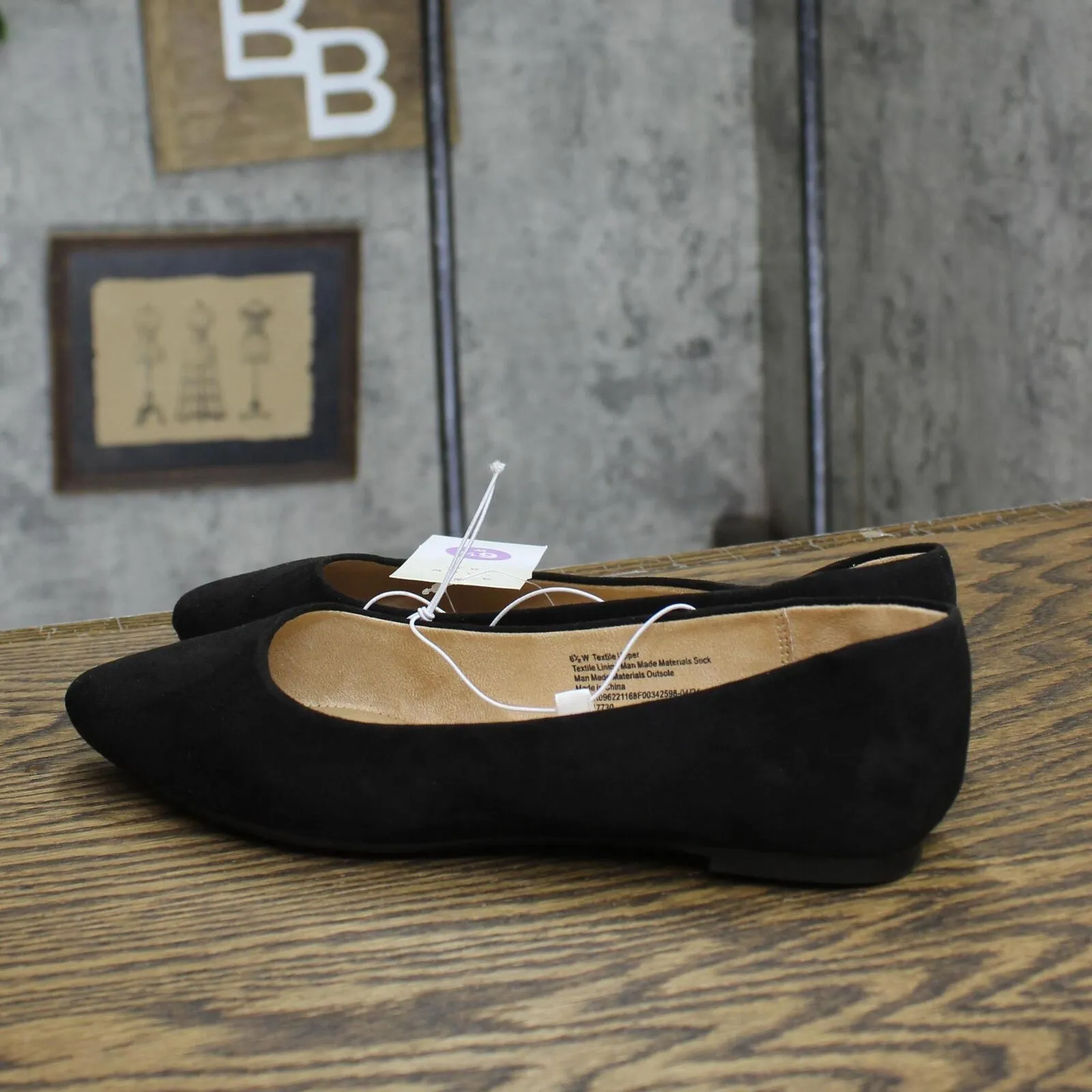 A New Day Corinna Wide Width Ballet Flats with Memory Foam Insole Black 6.5W