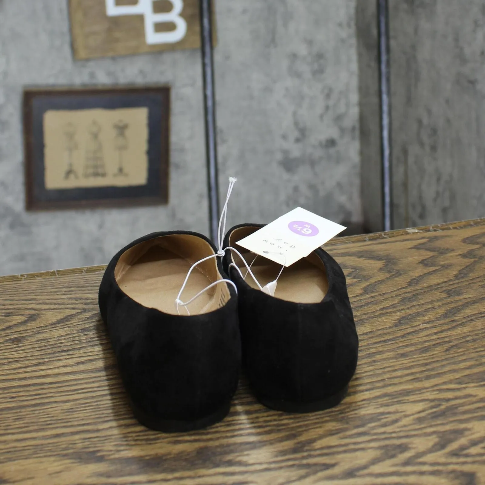 A New Day Corinna Wide Width Ballet Flats with Memory Foam Insole Black 6.5W