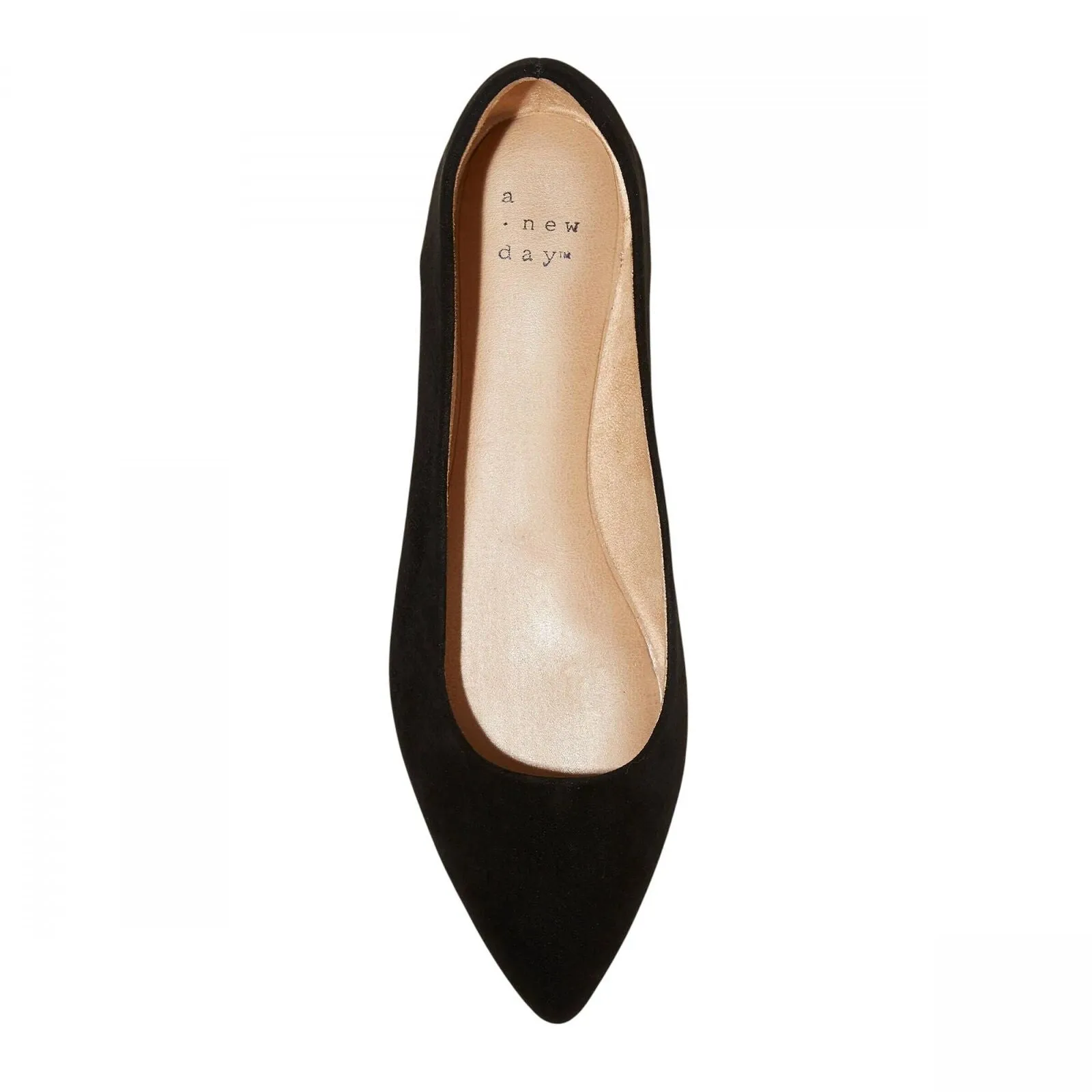 A New Day Corinna Wide Width Ballet Flats with Memory Foam Insole Black 6.5W