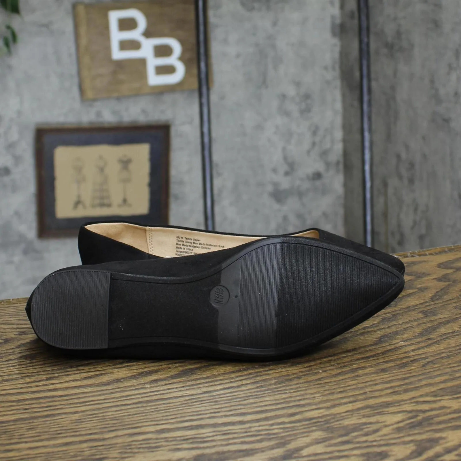 A New Day Corinna Wide Width Ballet Flats with Memory Foam Insole Black 6.5W
