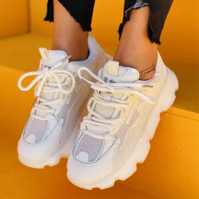 Amozae-Back to school   Women Lace Up Sneaker Woman Mesh Vulcanized Female Sports Shoes Ladies Breathable Flats Women's Footwear Autumn Smmer