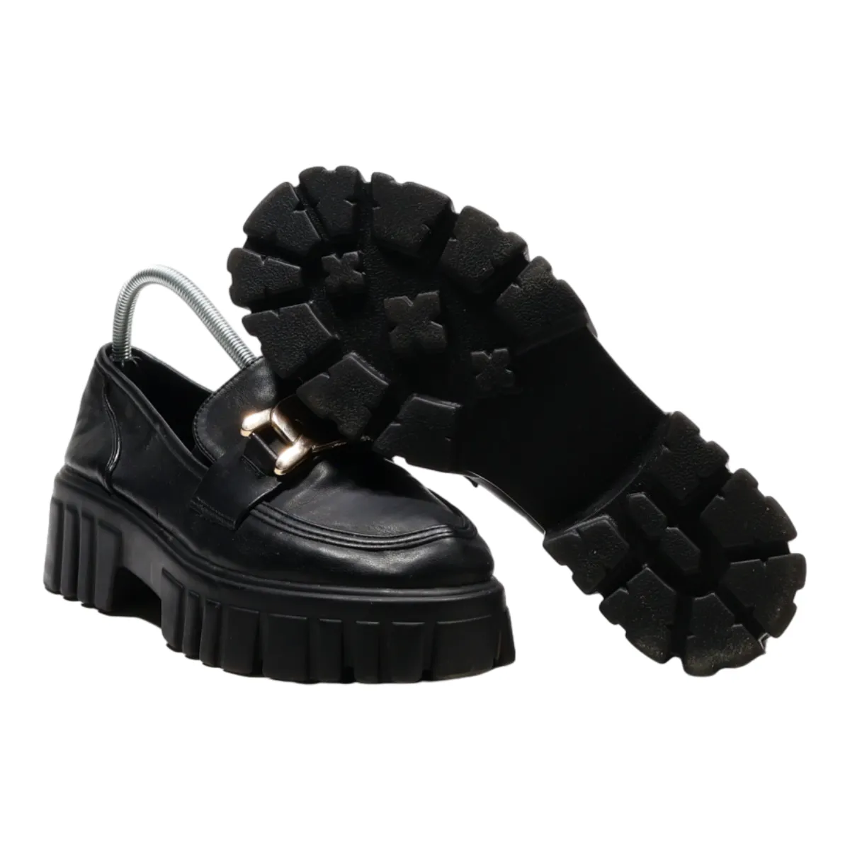 AZALEA WANG Loafers Platform Shoes Black Synthetic Womens UK 8