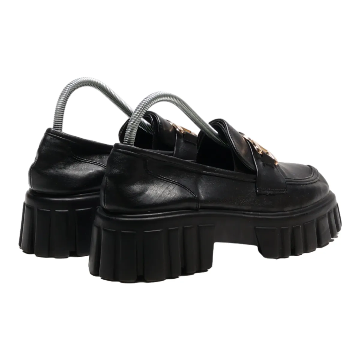 AZALEA WANG Loafers Platform Shoes Black Synthetic Womens UK 8