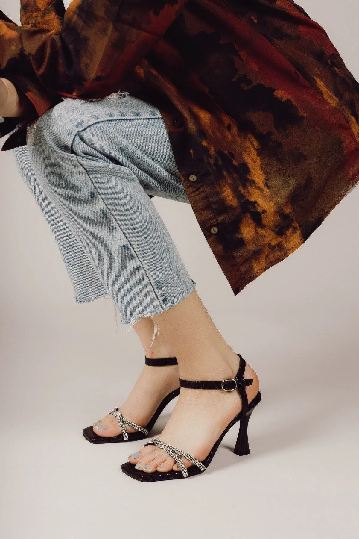 Black Sultan Women Heels Shoes 0012345