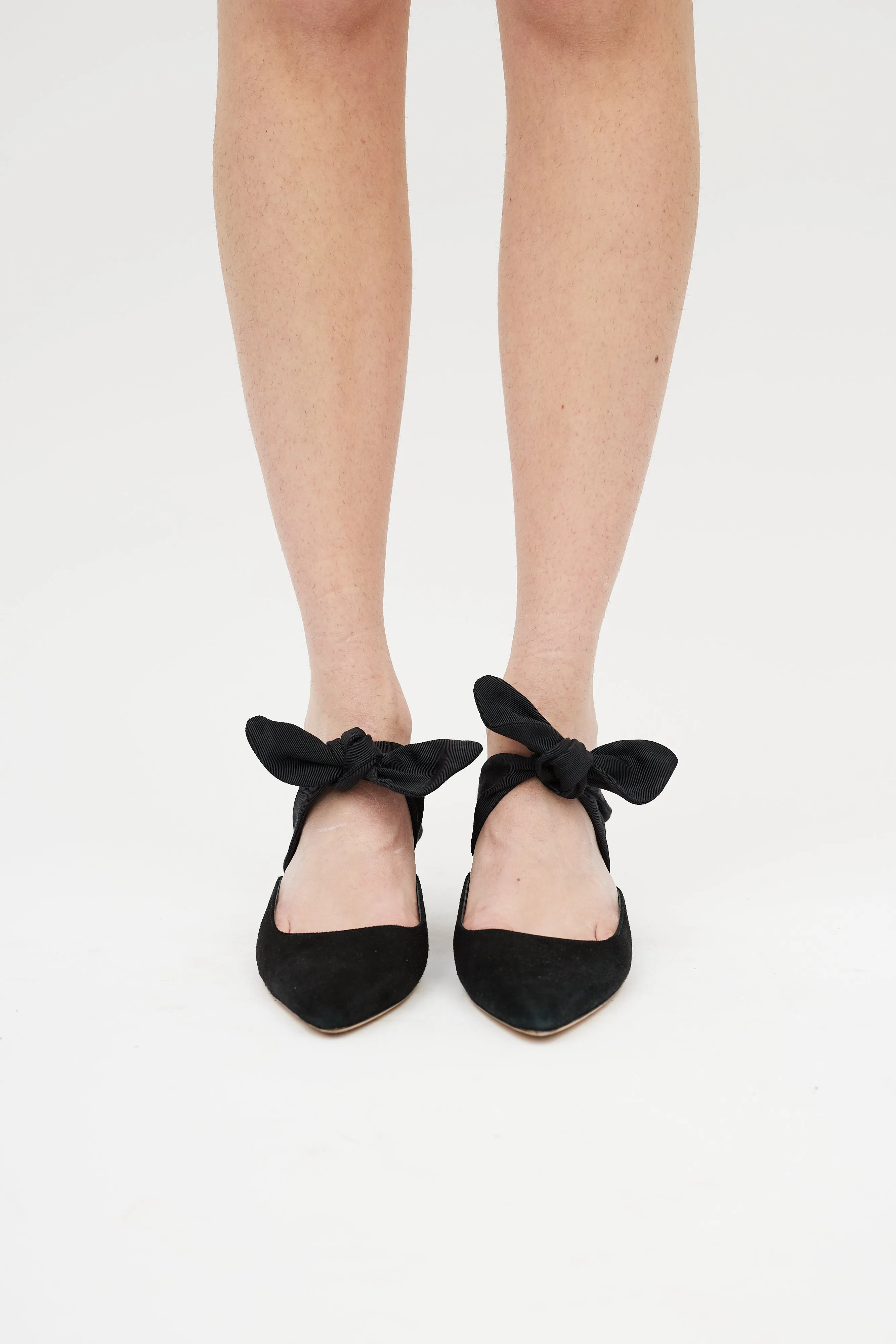 Black Tie Suede Mule