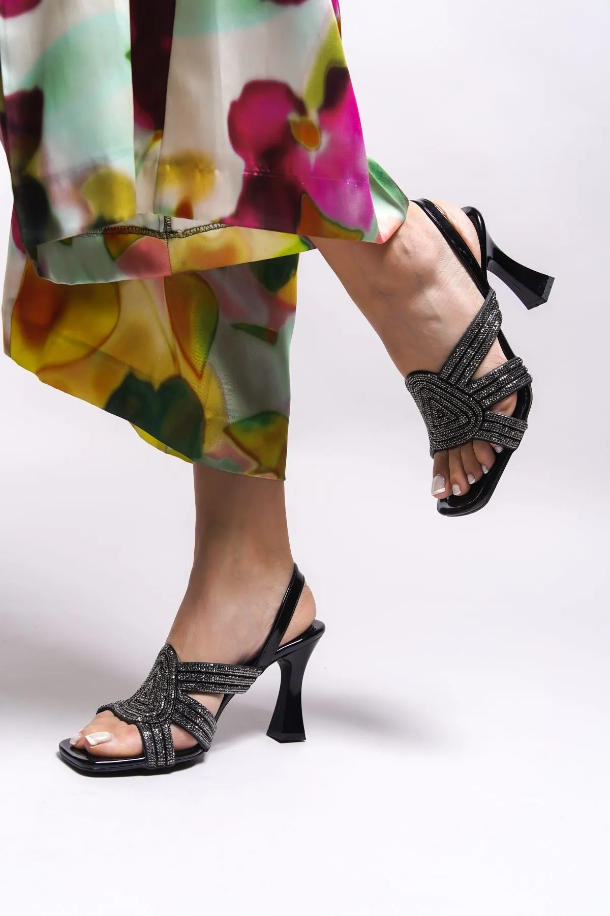 Ceeguen Women Heels Shoes 0012174 Black Patent Leather