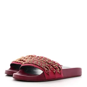 CHANEL SATIN CHAIN SLIDE MULES