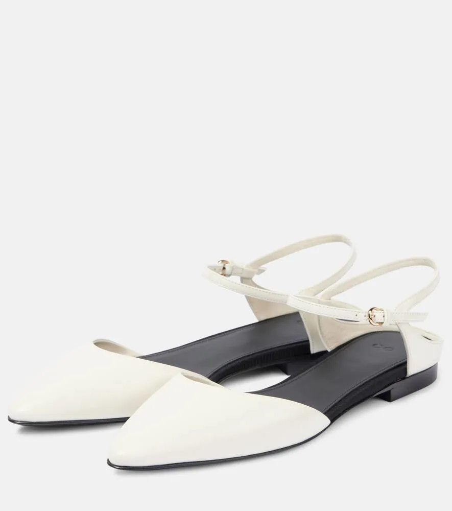 CO Leather slingback flats
