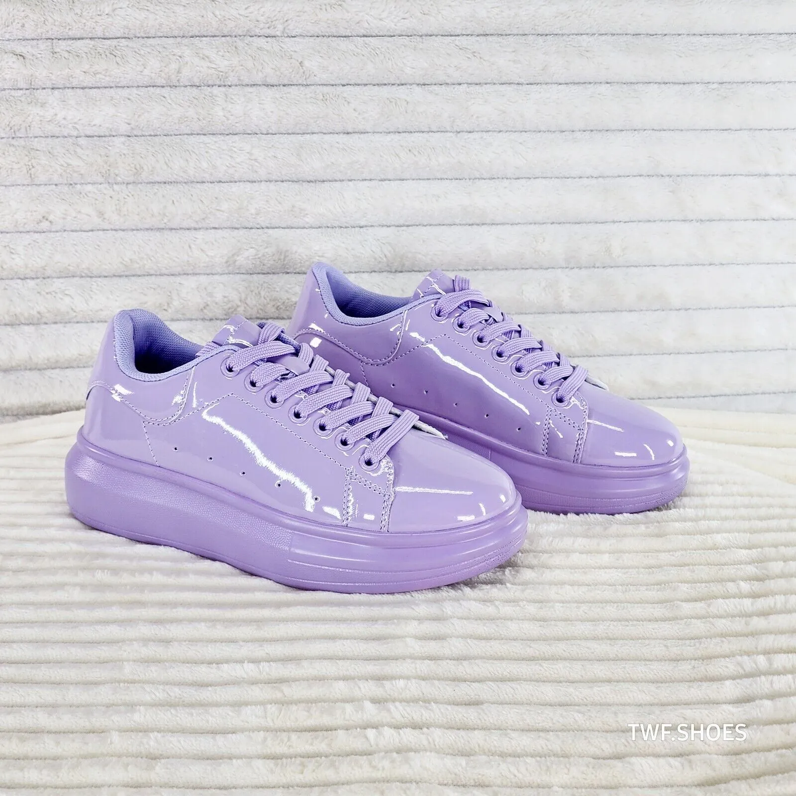 Cush Baby 3 Patent Lilac Purple Comfy Sneakers Tennis Shoes