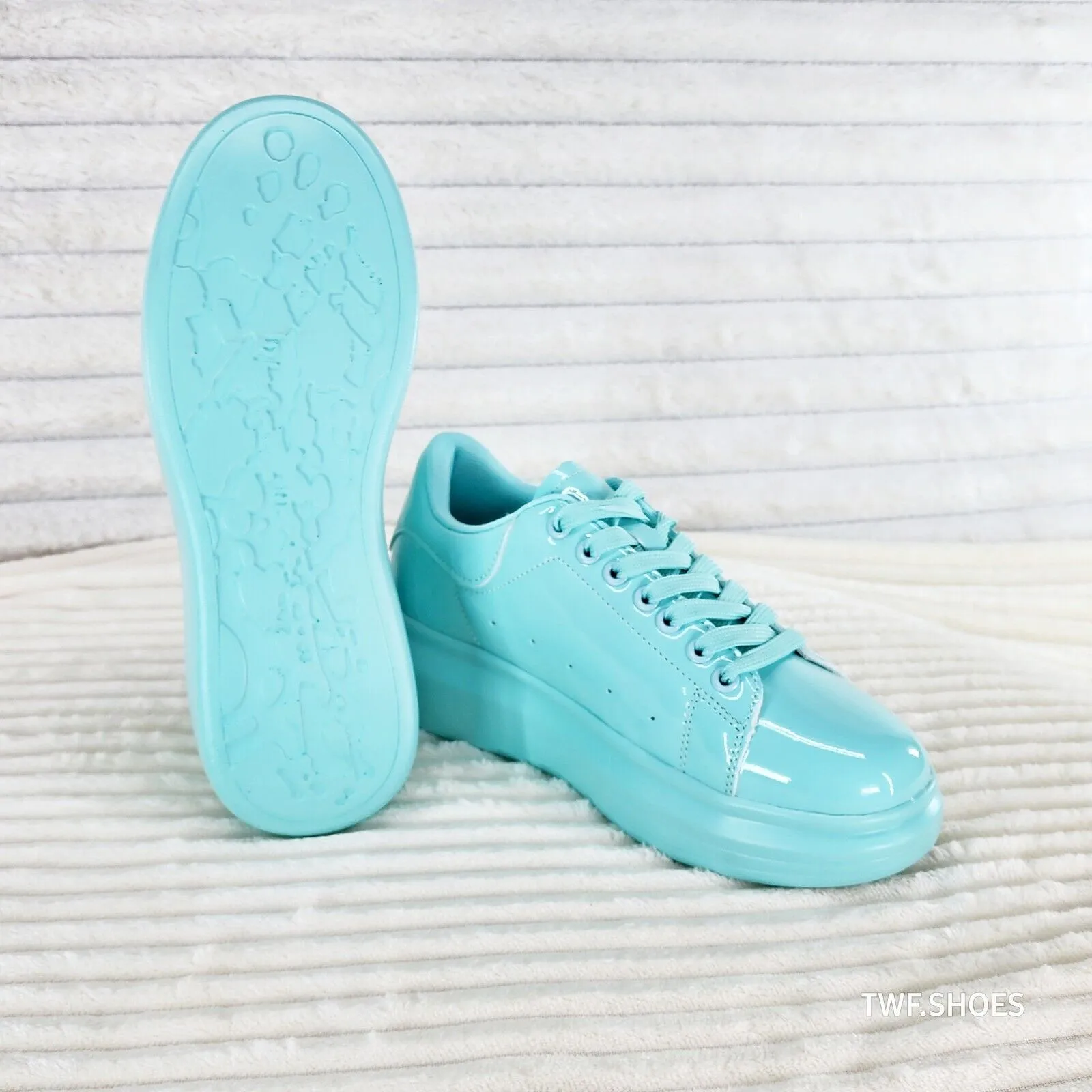 Cush Baby 3 Patent Mint Green Comfy Sneakers Tennis Shoes