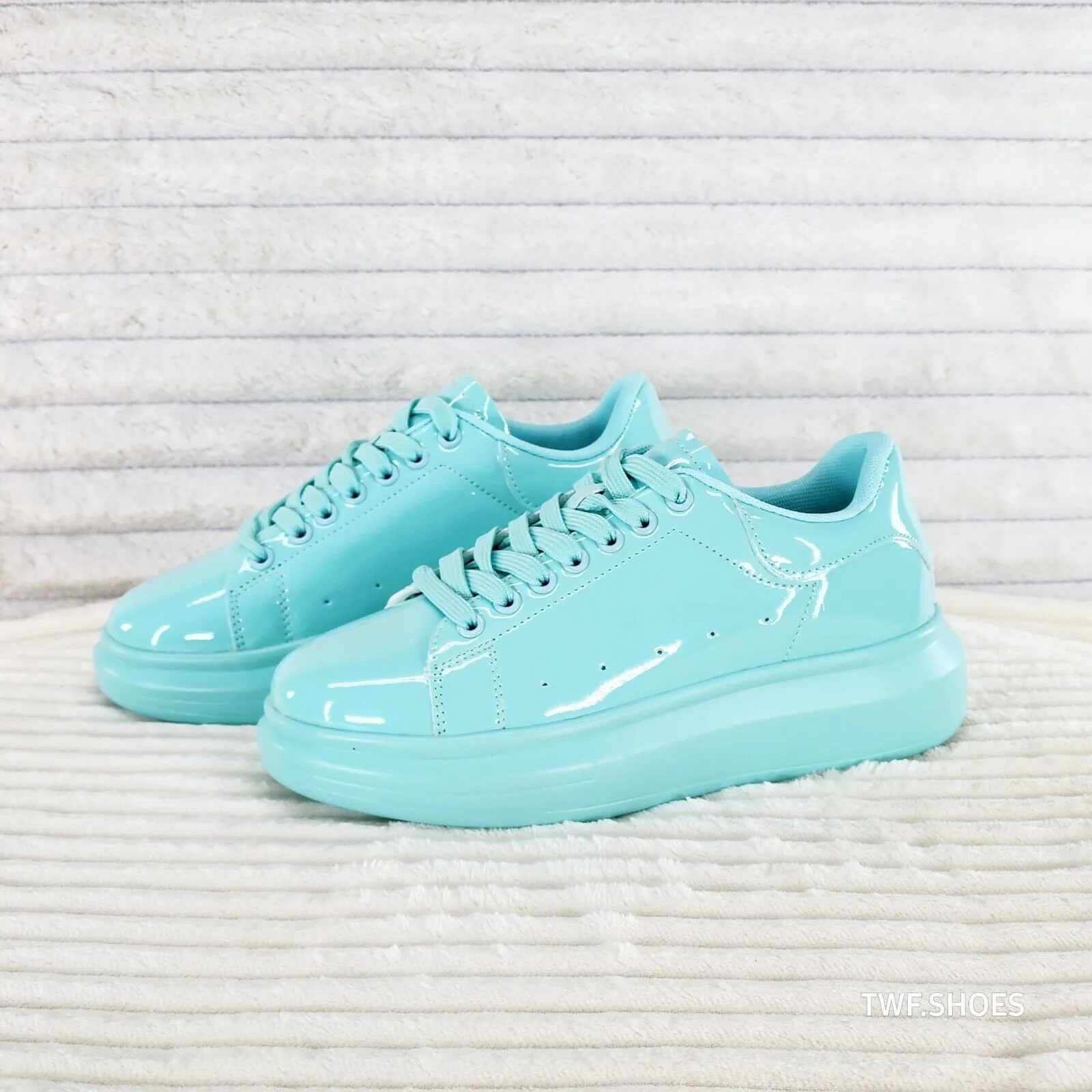 Cush Baby 3 Patent Mint Green Comfy Sneakers Tennis Shoes