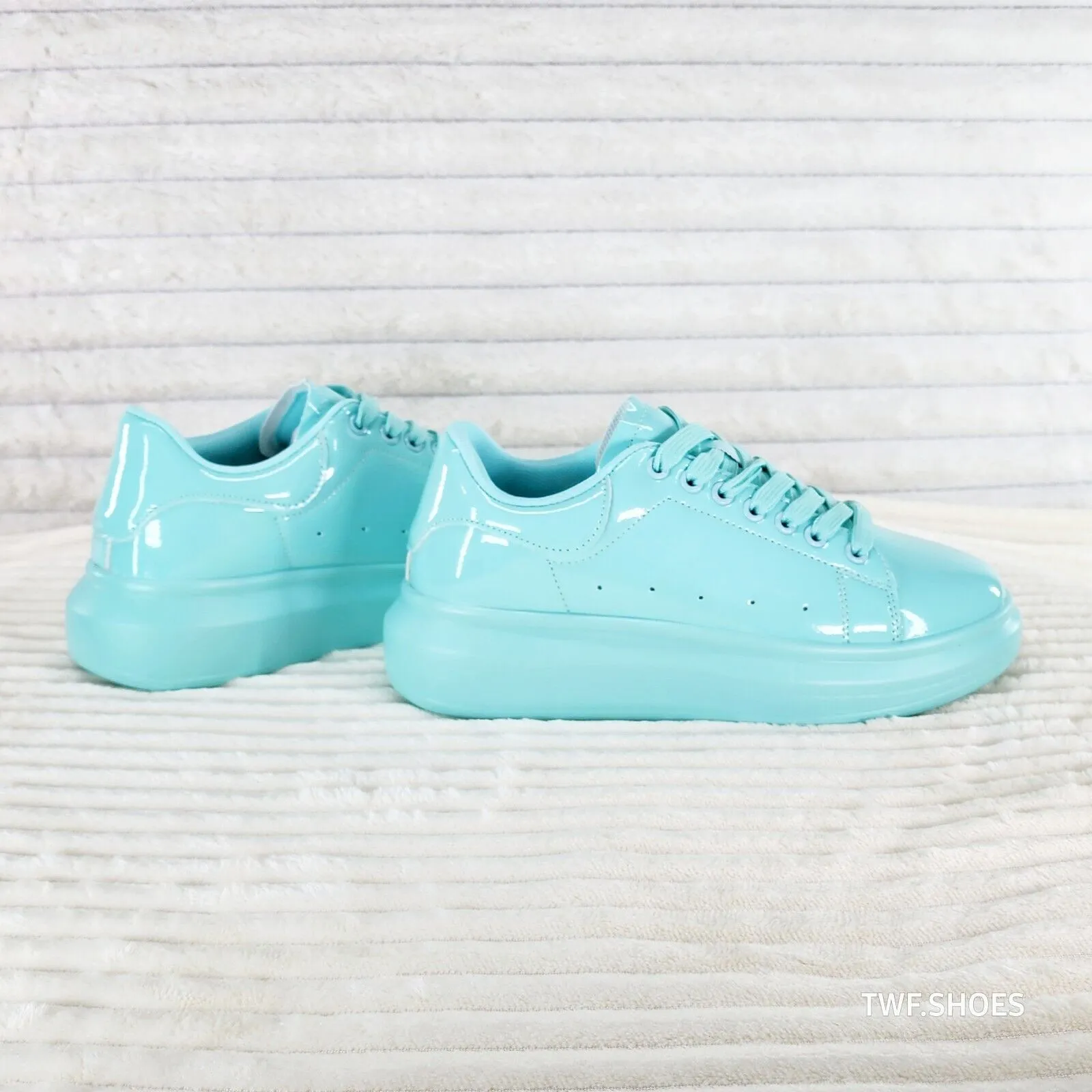 Cush Baby 3 Patent Mint Green Comfy Sneakers Tennis Shoes