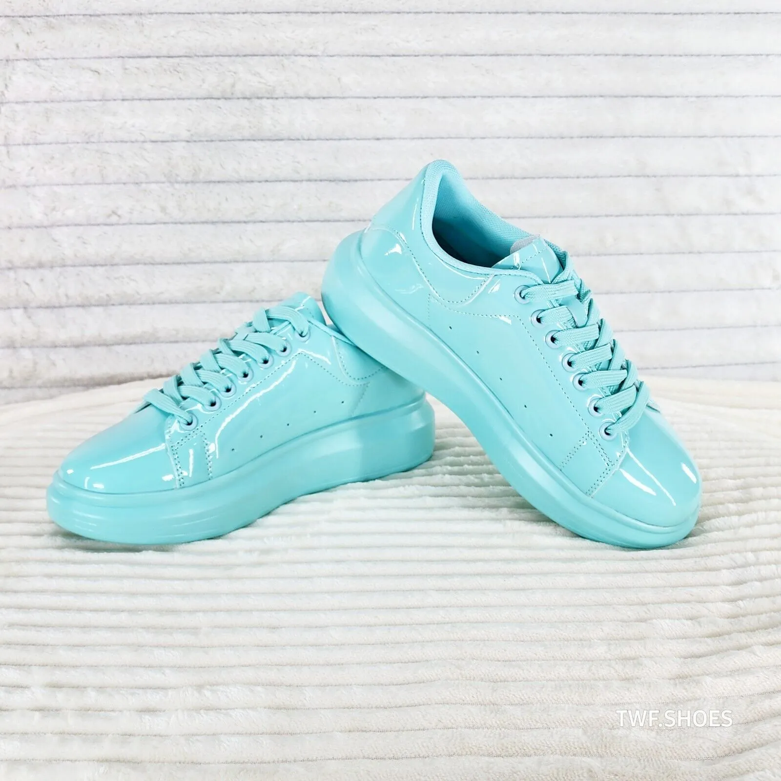 Cush Baby 3 Patent Mint Green Comfy Sneakers Tennis Shoes
