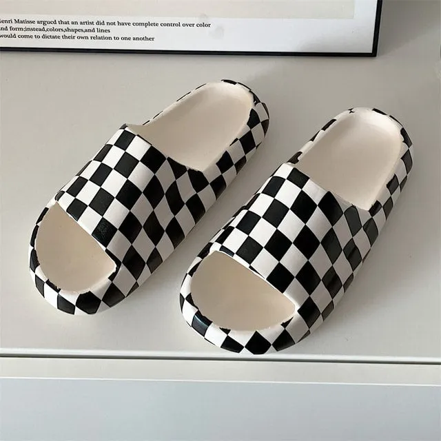Cute Checkerboard Lattice Sandals