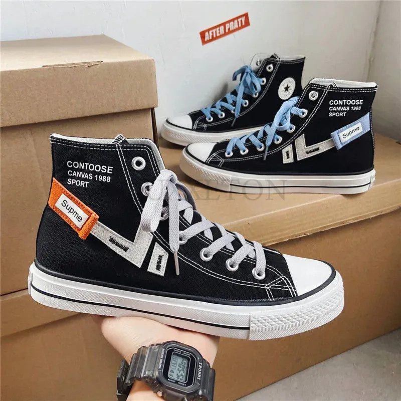 Emo-Skateschuhe für dich schwarz und orang