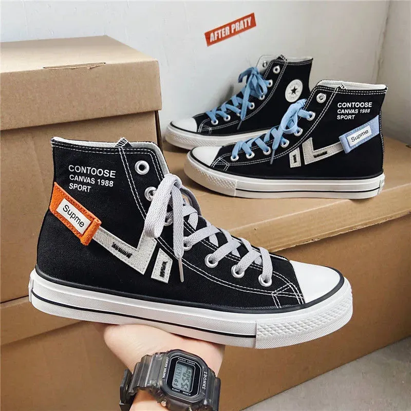 Emo-Skateschuhe für dich schwarz und orang