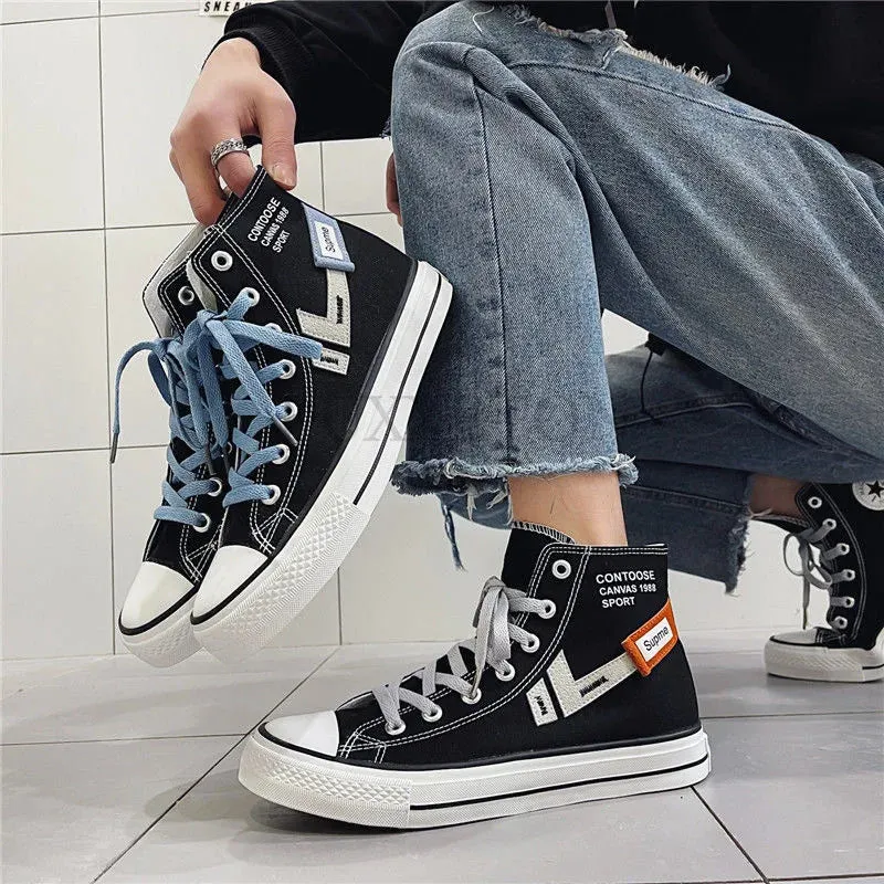 Emo-Skateschuhe für dich schwarz und orang