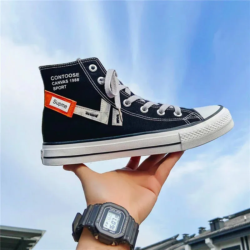 Emo-Skateschuhe für dich schwarz und orang