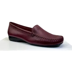 EYS Alice Ladies Wine Leather Slip On Loafer Shoes
