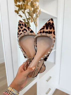 FINAL SALE!! Coco Leopard Studded Flats