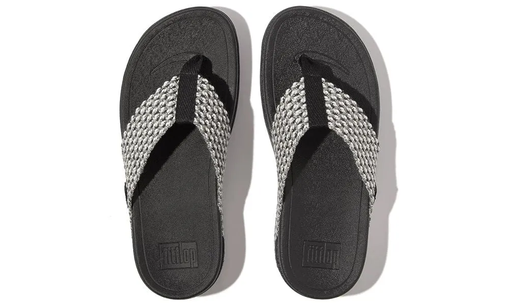 FitFlop Womens Surfa Multi Tone Webbing Toe Post Black