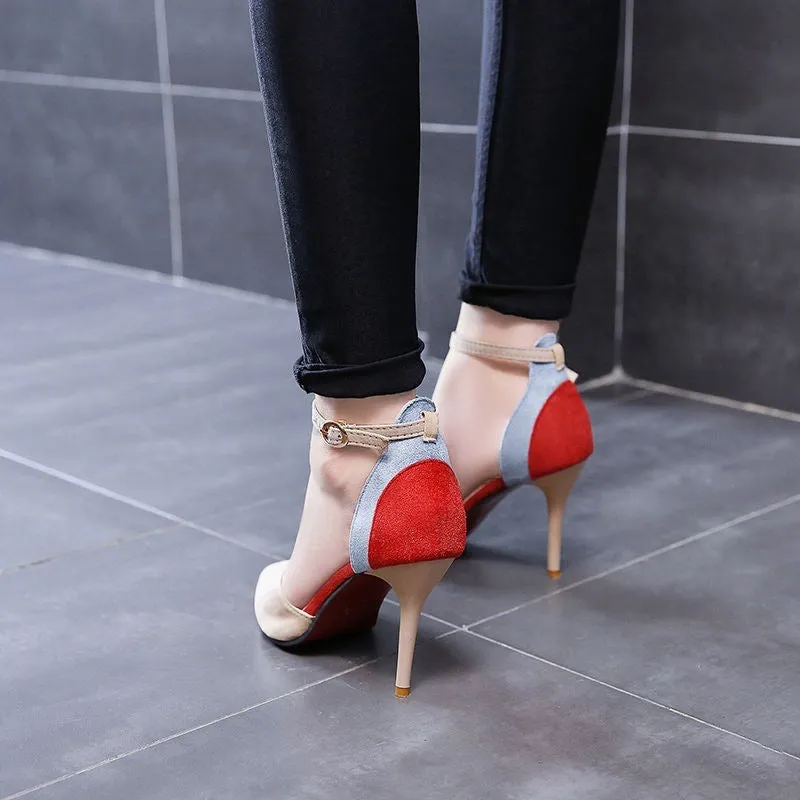 High Heel Pointed Toe Stiletto Strap Shoes