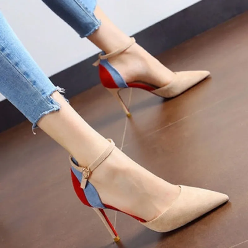 High Heel Pointed Toe Stiletto Strap Shoes