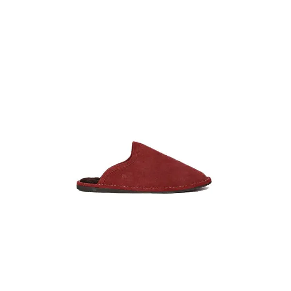 John Men's Fashion Cow Split Leather Fur Mules