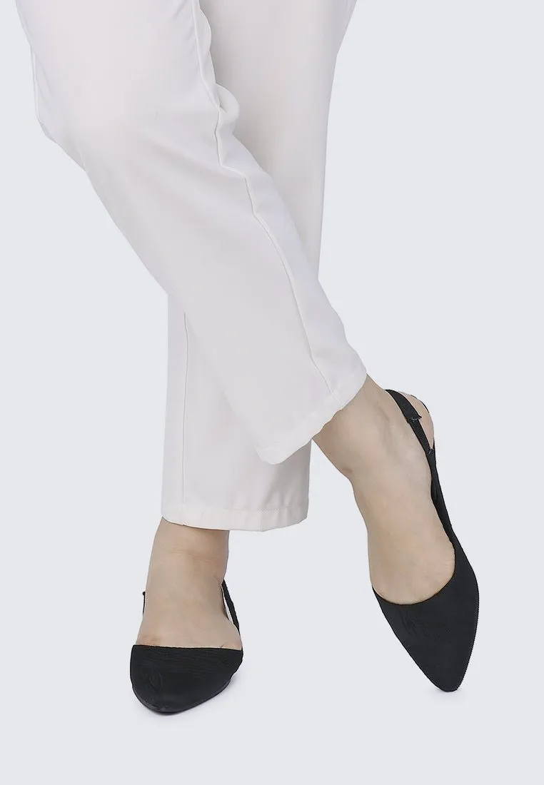 Kate Floral Comfy Ballerina In Black