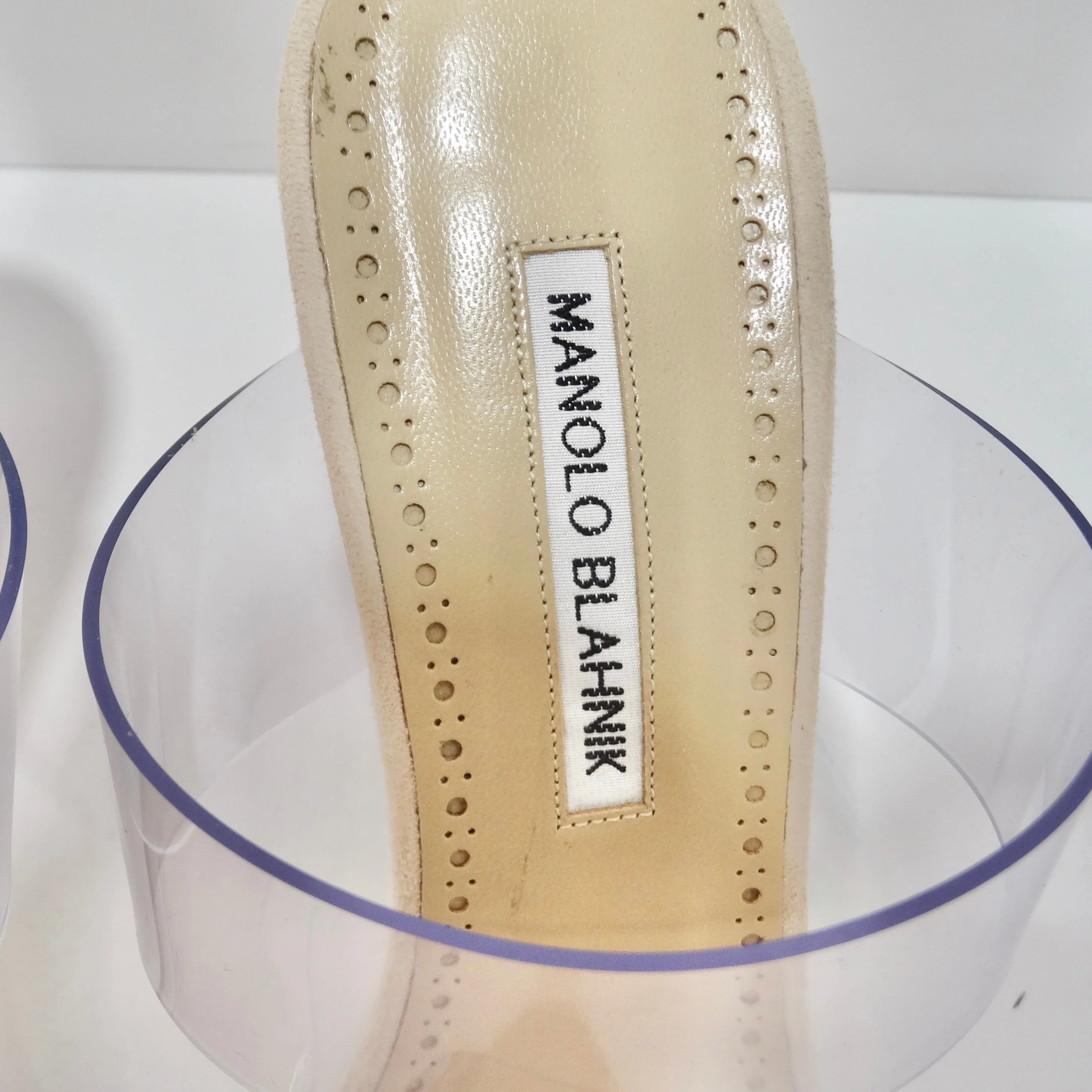 Manolo Blahnik Scolto Clear ECO PVC Open Toe Mules