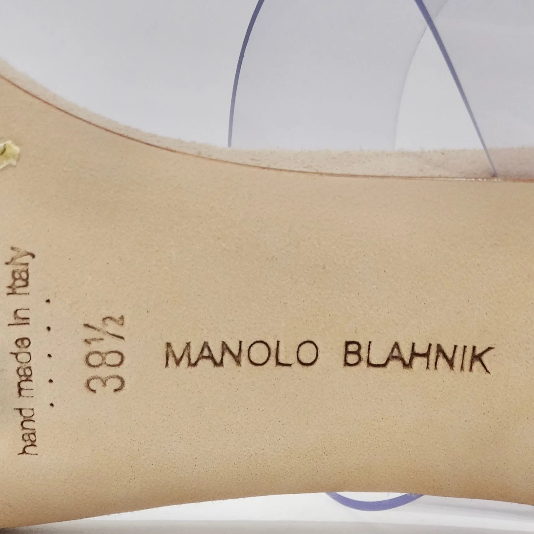 Manolo Blahnik Scolto Clear ECO PVC Open Toe Mules