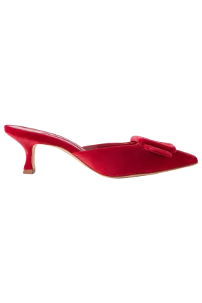 Maysale 50 Buckled Velvet Mules