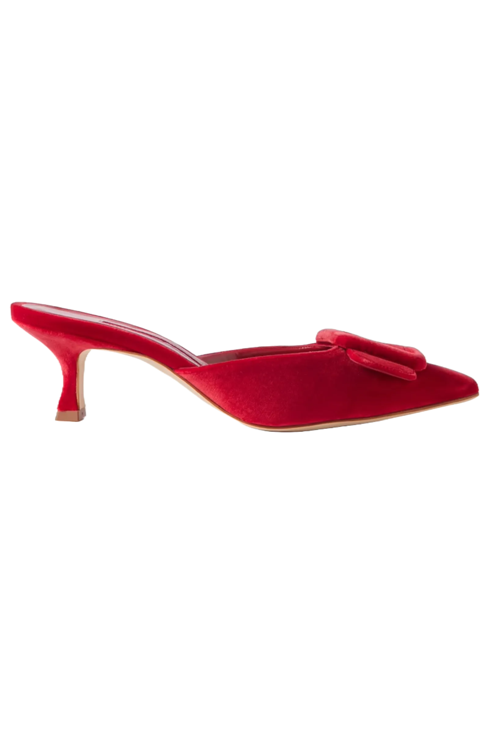 Maysale 50 Buckled Velvet Mules