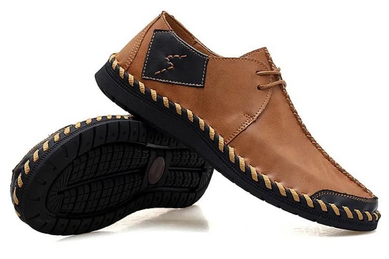Men's Casual Breathable Genuine Leather Shoes | Plus Size