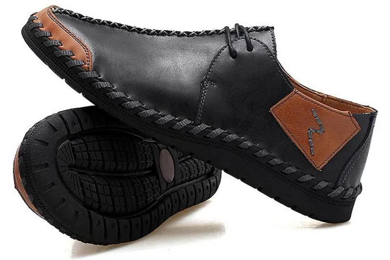Men's Casual Breathable Genuine Leather Shoes | Plus Size