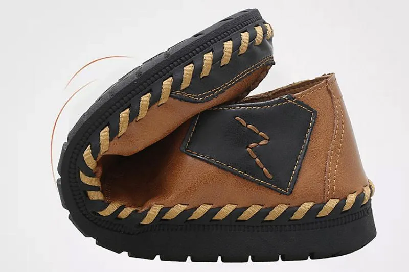 Men's Casual Breathable Genuine Leather Shoes | Plus Size