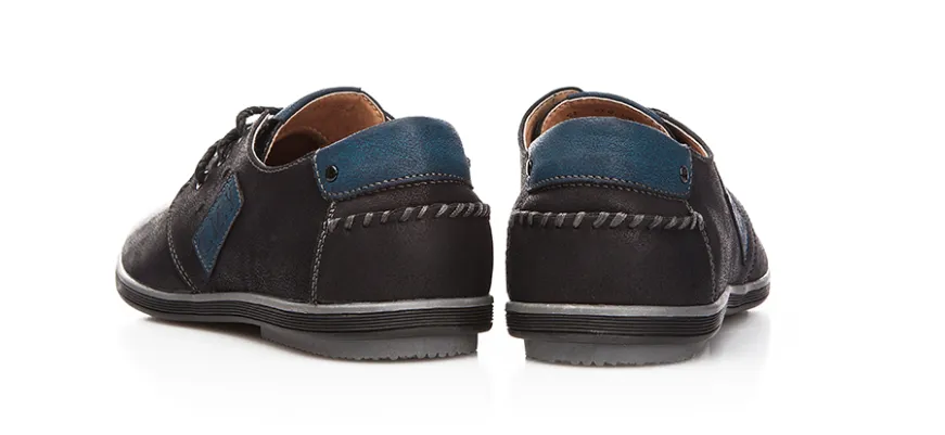 Men's Casual Lace-up Black Shoes | Men Flats Business Shoes