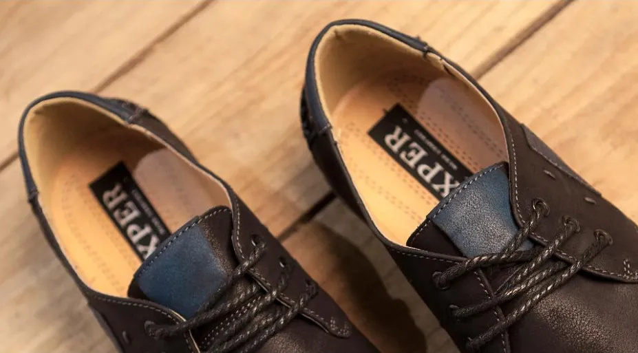 Men's Casual Lace-up Black Shoes | Men Flats Business Shoes