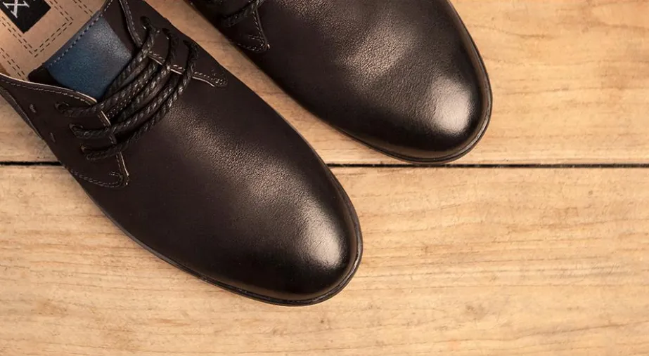 Men's Casual Lace-up Black Shoes | Men Flats Business Shoes