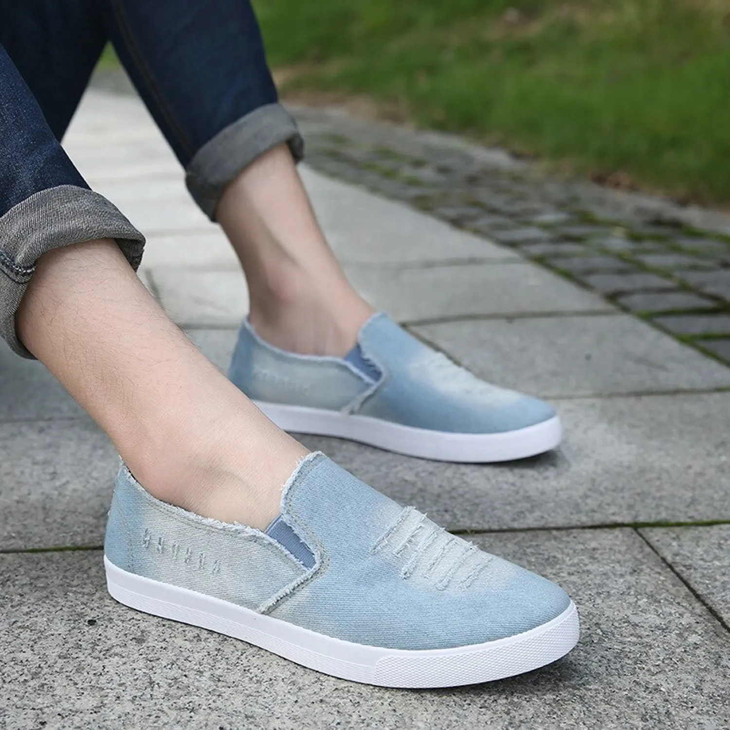 Men's Summer Casual Breathable Denim Flats