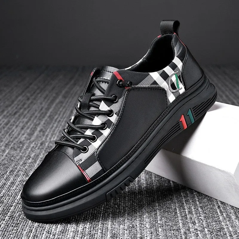 Men's White Casual Shoes 2021 Summer Autumn New Men Sneakers Lace-up Skateboarding Shoes PU Leather Round Shoes Zapatos Hombre