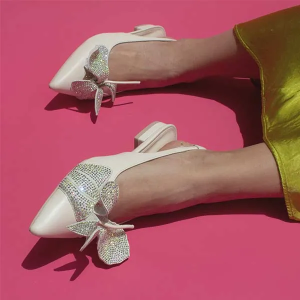 Nelli Coconut Cream | Slingback flat
