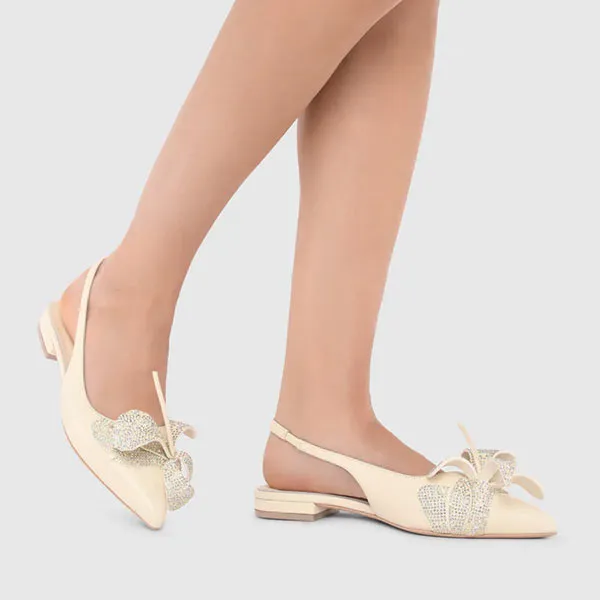 Nelli Coconut Cream | Slingback flat