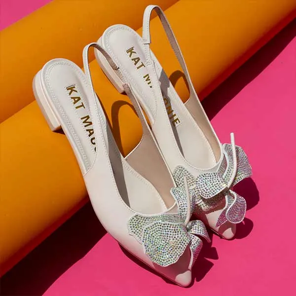 Nelli Coconut Cream | Slingback flat