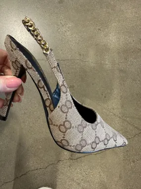 NEW!! Chain Slingback Heels