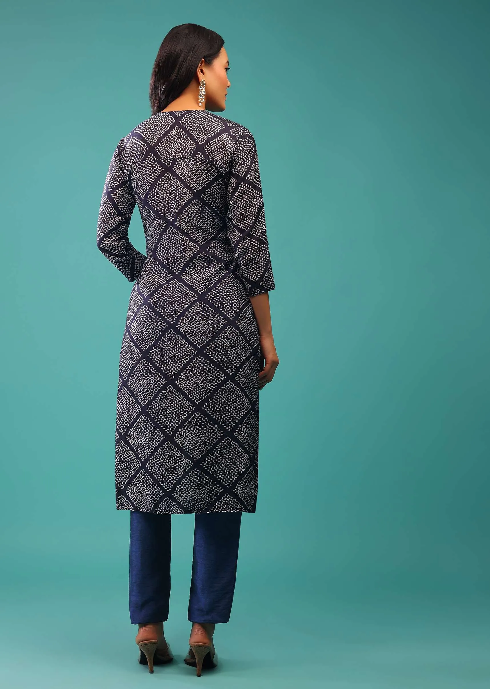 Nightshade Blue Kurti With Gotta Patti and Zardozi Work