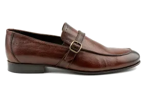 Premium Top Grain Calfskin Leather Loafers for Men Slip On Loafers, Brown Leather Loafers,  Buckled Leather Loafers , Apron Toe  Jem by Debbano