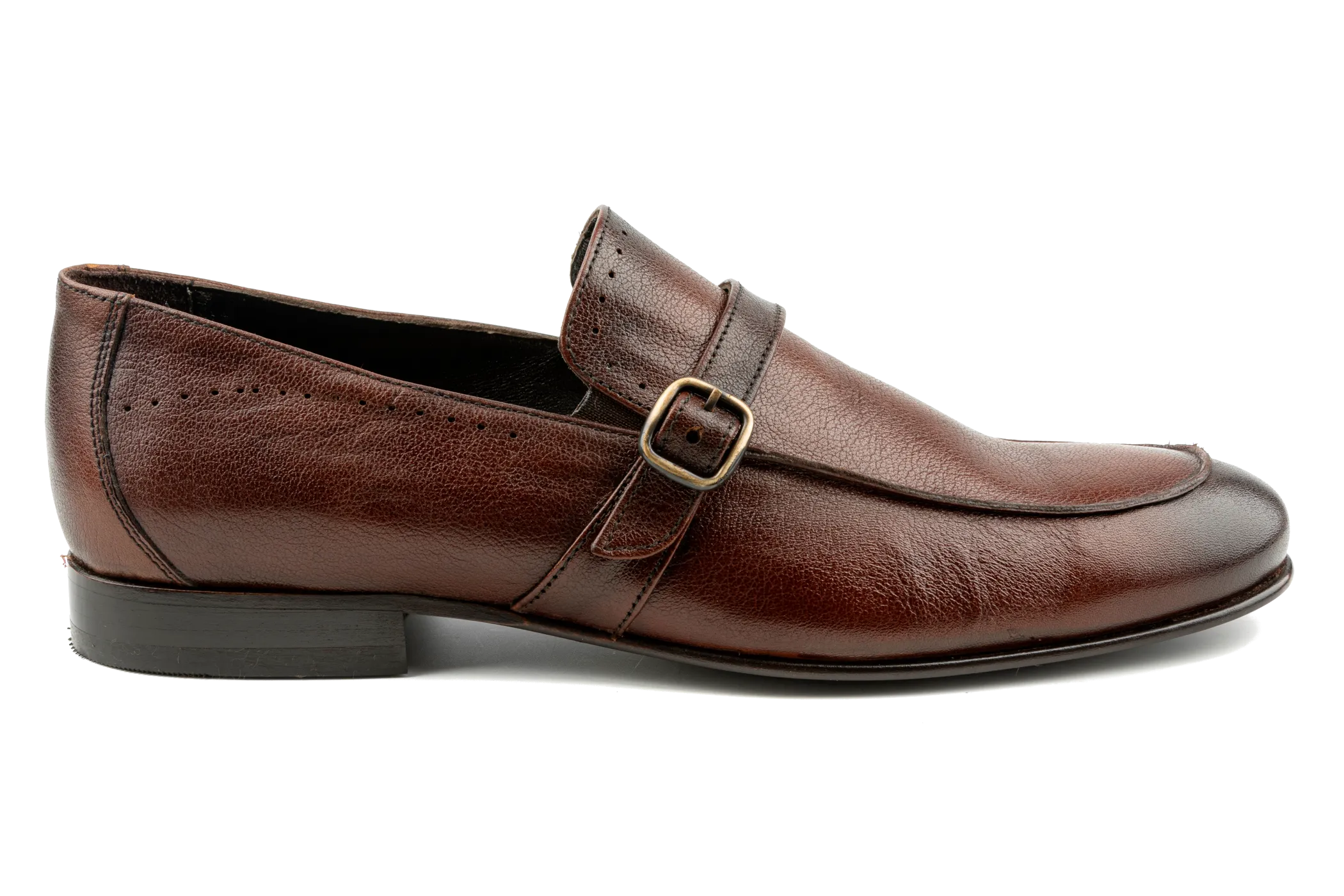Premium Top Grain Calfskin Leather Loafers for Men Slip On Loafers, Brown Leather Loafers,  Buckled Leather Loafers , Apron Toe  Jem by Debbano