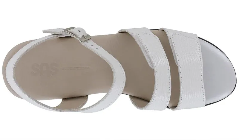 SAS Savanna Heel Strap Sandal - White Lizard
