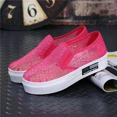 Solid Color Women Breathable Spring Autumn Flats Shoes